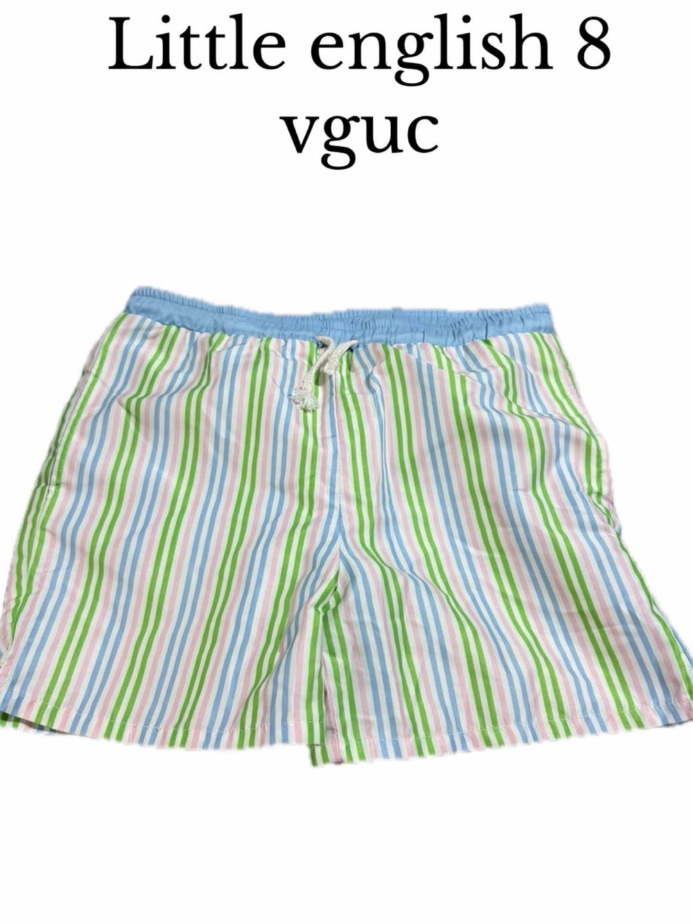 Little English size 8 boys striped swim trunks
